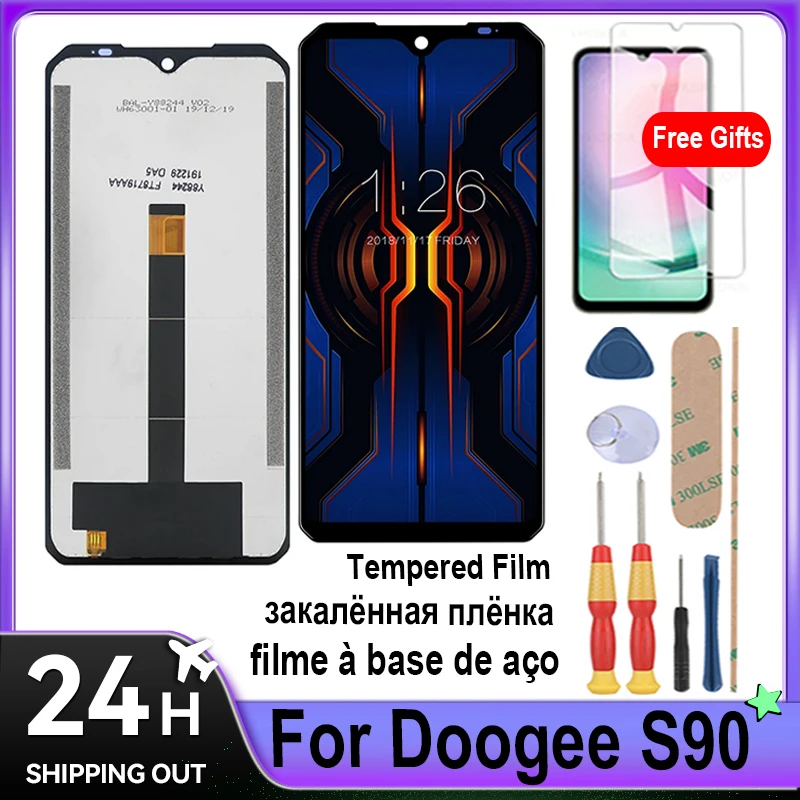 Для Doogee S90/6,81 “FHD ЖК-дисплей + сенсорный экран На выбор Закаленная пленка На выбор Зарядное устройство 5,0 В-1.2 А 6,0 Вт Гудок