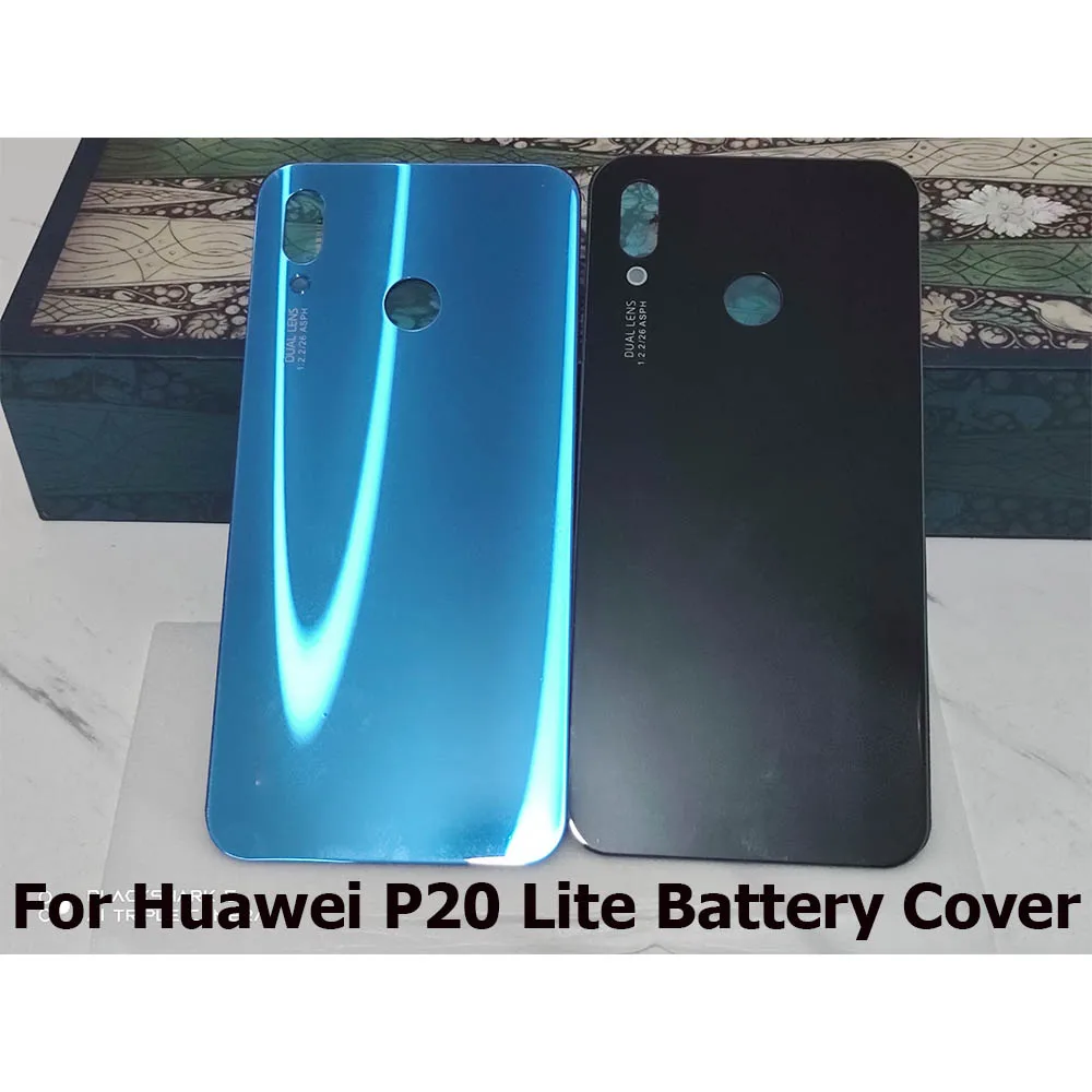 Для Huawei P20 Lite Задняя крышка Батарейного отсека Стеклянный Корпус Задней Дверцы Батарейного отсека Для Huawei P20 Lite Замена крышки Батарейного отсека