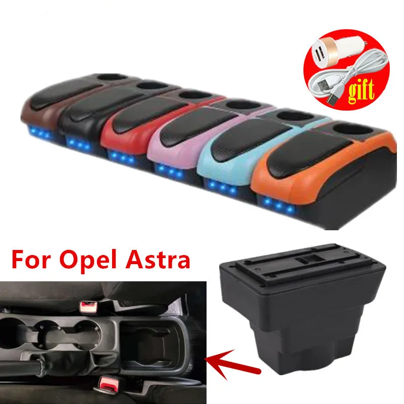 Для Opel Astra Коробка для подлокотника Для Opel Astra J Автомобильный ящик для хранения Подлокотников, предназначенный для модернизации USB-зарядки, Пепельница, автомобильные Аксессуары