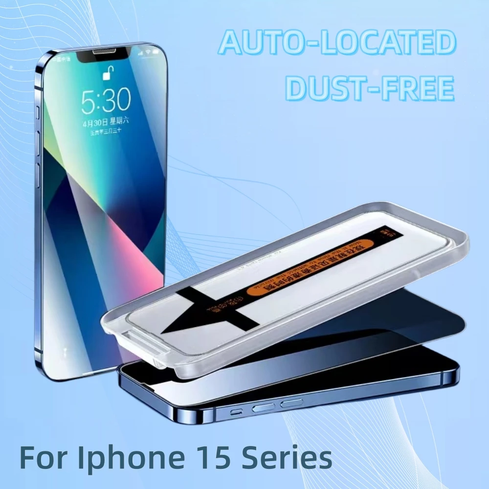 Для iPhone 15 PLUS 14 Pro Max 13 12 Защитная Пленка Из Закаленного Стекла 11 XR XS X Телефон Без Пыли С Установочным Комплектом Remove Explosion