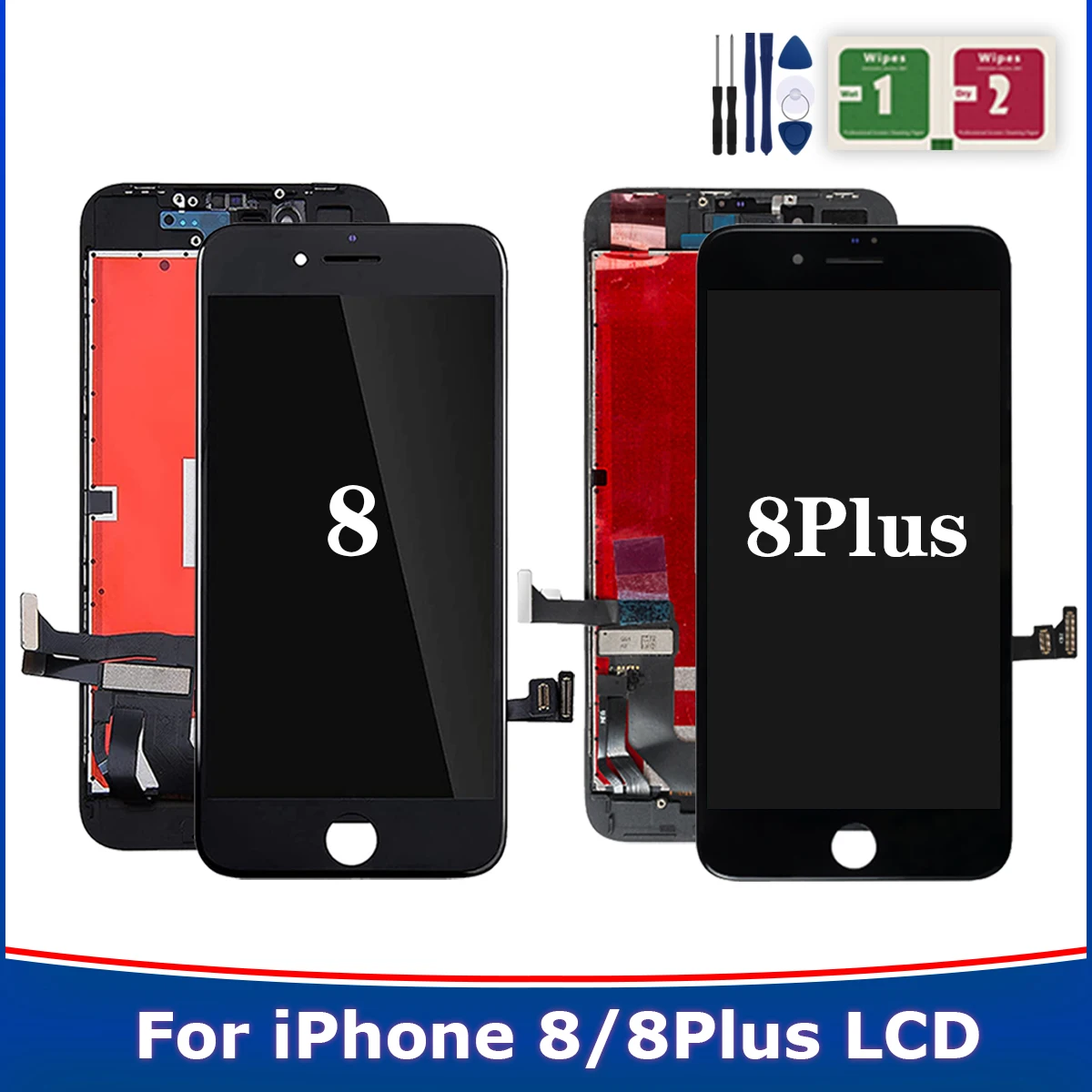 Для iPhone 8 8Plus ЖК-дисплей с сенсорным экраном, дигитайзер в сборе для iPhone 8 Plus, дисплей, 100% Тестовые Запасные части