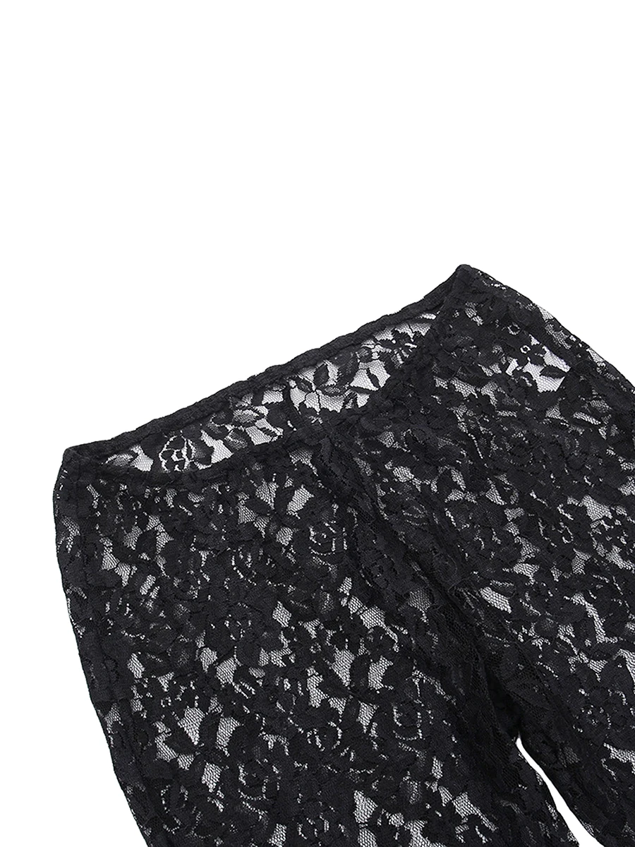 Женские леггинсы Y2K с прозрачной сеткой и кружевами, эластичные повседневные брюки-карандаш с высокой талией, легкие обтягивающие колготки с вырезами.