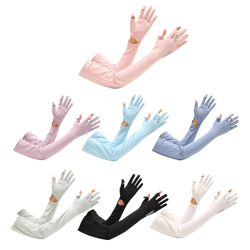 Женские охлаждающие рукава для рук, защита от солнца и ультрафиолета, Летние велосипедные рукава, дышащие, нескользящие для езды на велосипеде, бега, рыбалки, скалолазания
