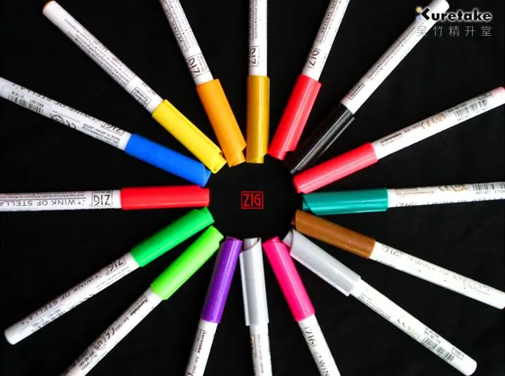 ЗИГ-маркеры Kuretake Bling Brush Pen Wink of Stella DIY Japan Блестящая Акварельная кисть Свадебные ручки