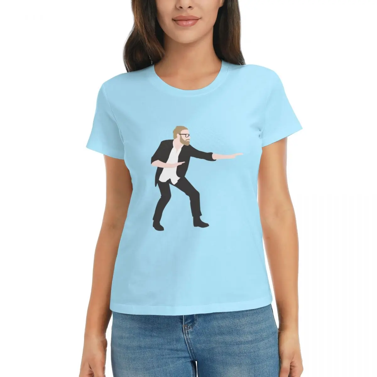 Защитная приседка перед показом - классическая футболка Мэтта Бернингера, женская футболка, футболки для женщин, хлопок