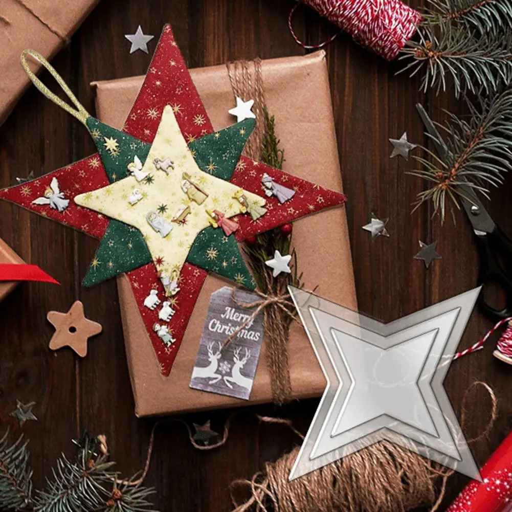 Звездный Шаблон DIY Рождественский Подвесной Орнамент Пэчворк Звезда Шаблон Инструменты Для Квилтинга Для Праздничного Украшения