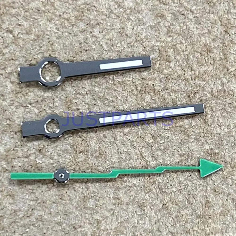 Зеленая серебристая отделка Lume с 3 стрелками для часов Miyota 8215/821A Mingzhu2813/3804