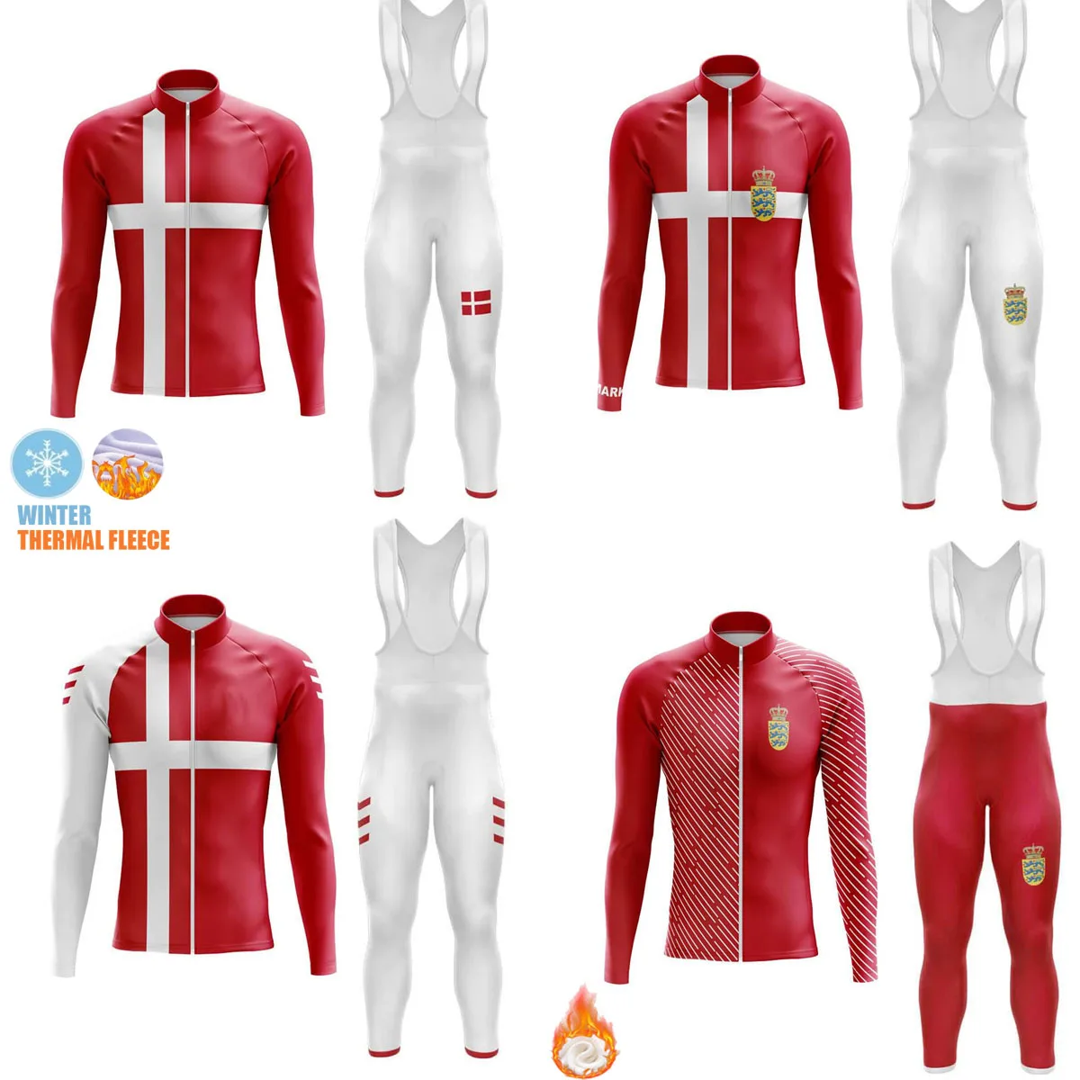 Зимний флисовый мужской комплект из джерси для велоспорта, комплект из джерси национальной команды Дании по велоспорту, рубашки для шоссейных велосипедов, костюм Maillot Ciclismo Hombre