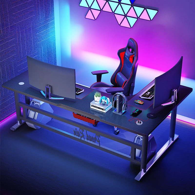 Игровой стол Nordic L-образной формы, Настольные компьютерные столы, Домашний письменный стол для спальни, Угловые игровые столы, двойные компьютерные столы