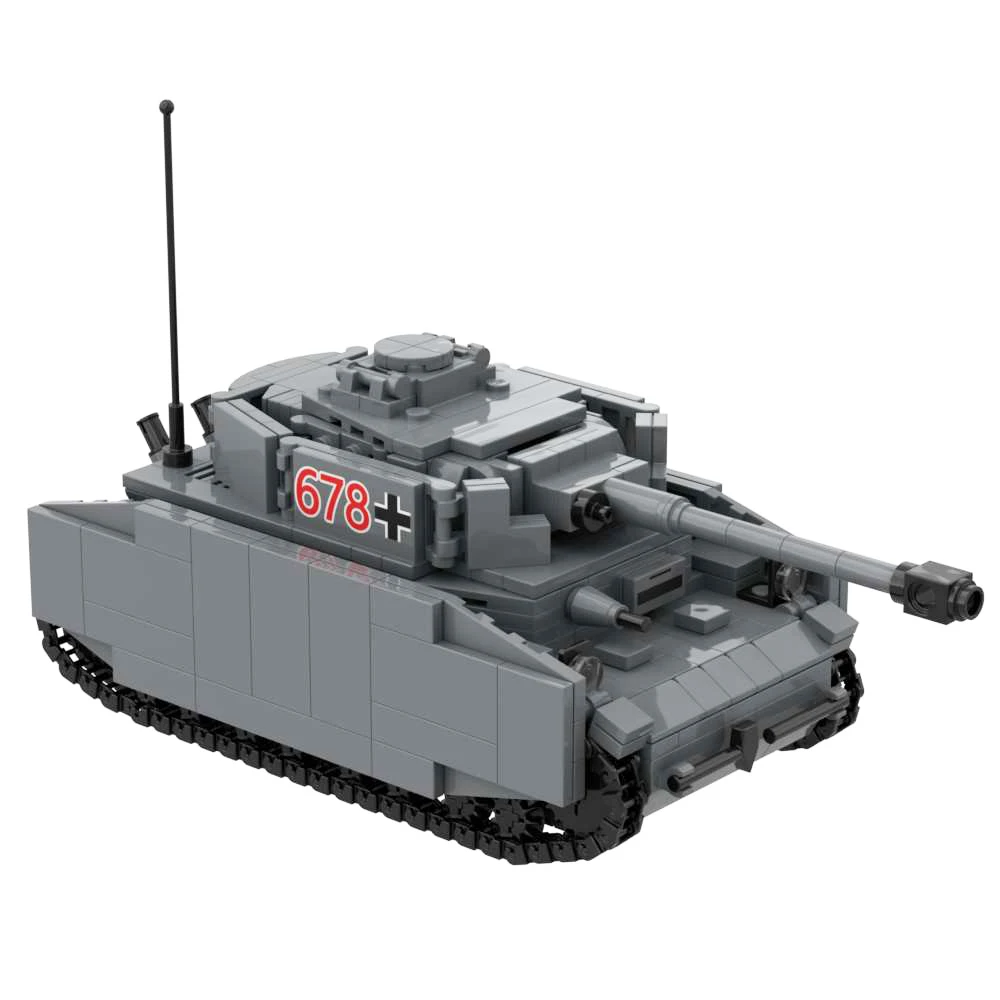 Игрушечный танк Panzer IV ausf H Второй мировой войны, военное оружие, Набор строительных блоков, модель кирпичей, Рождественские подарки на день рождения с 1 солдатом