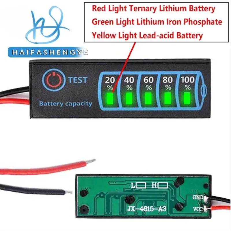 Индикатор уровня заряда трехкомпонентной литиевой батареи 3-й серии, литий-железо-фосфатной свинцово-кислотной батареи, индикатор емкости тестера