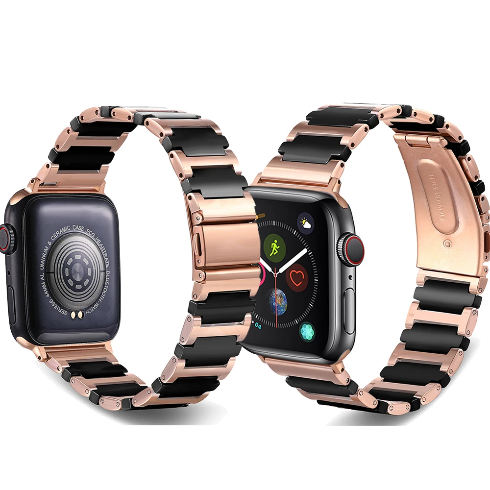 Керамический ремешок для Apple Watch ceramic band серии 40/44 мм 38/42 мм 41/45 мм серии S8 / 7 / SE/6/5/4/3/2/1 ремешок из нержавеющей стали