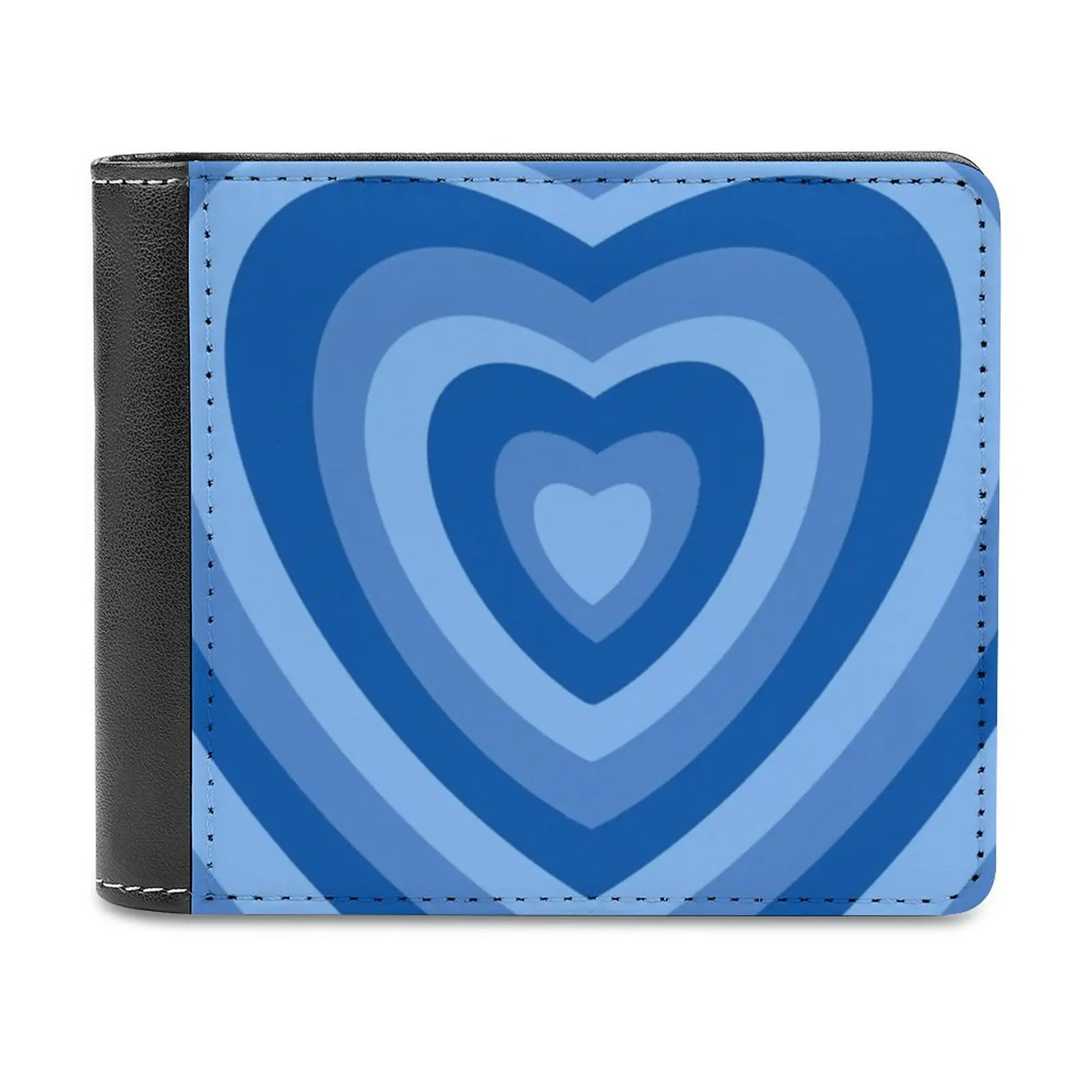 Кожаный кошелек Blue Heart с держателем кредитной карты, Роскошный кошелек Rainbow Rainbow Heart Rainbow Aesthetic, Эстетичный Vsco Groovy