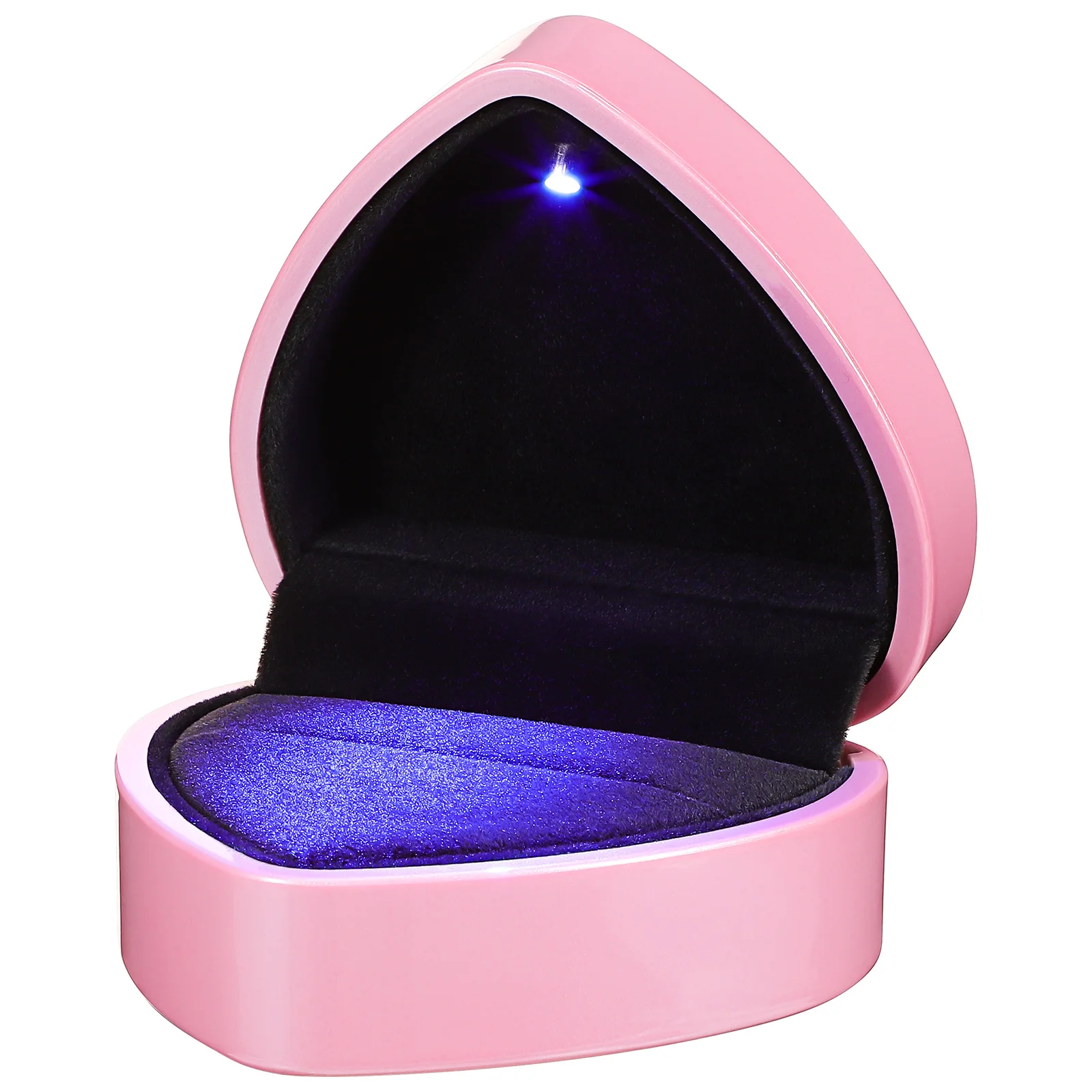 Коробка для колец в форме сердца, футляр для колец, шкатулка для ювелирных изделий, футляр для ожерелья со светодиодной подсветкой