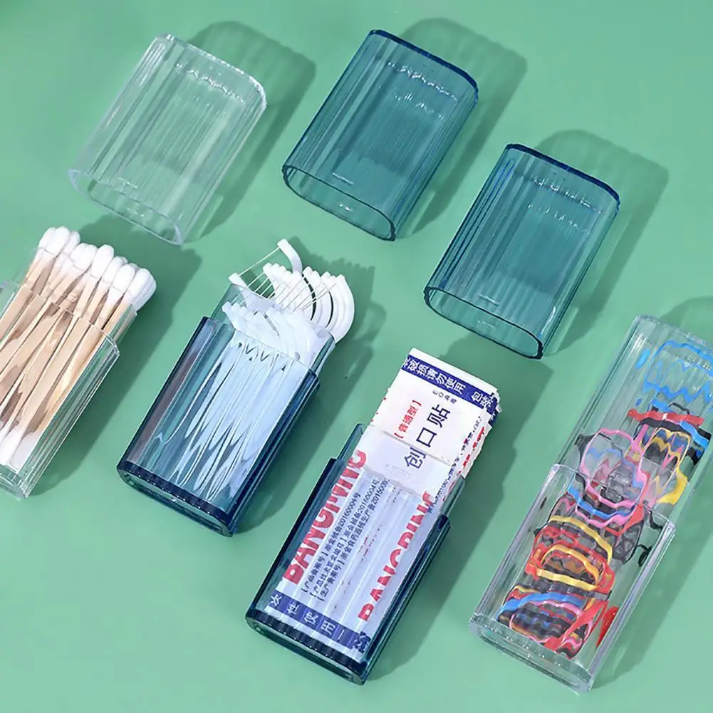 Коробка для хранения Прозрачный пластиковый кейс для путешествий Портативная зубочистка Мини-тампон для путешествий