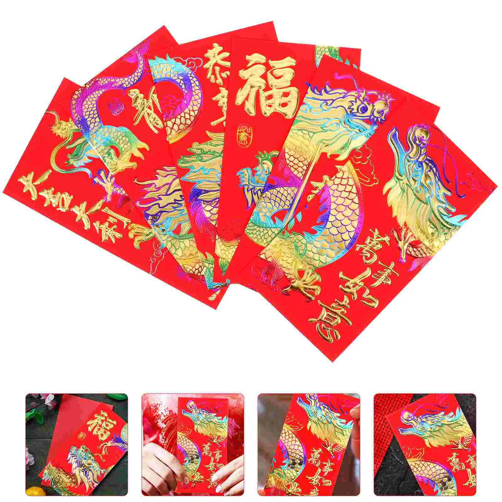Креативные красные конверты Хунбао, Китайский Новый Год, День Рождения, Женитьба, Красный Подарочный конверт, Год Дракона, Удача, Денежные Конверты
