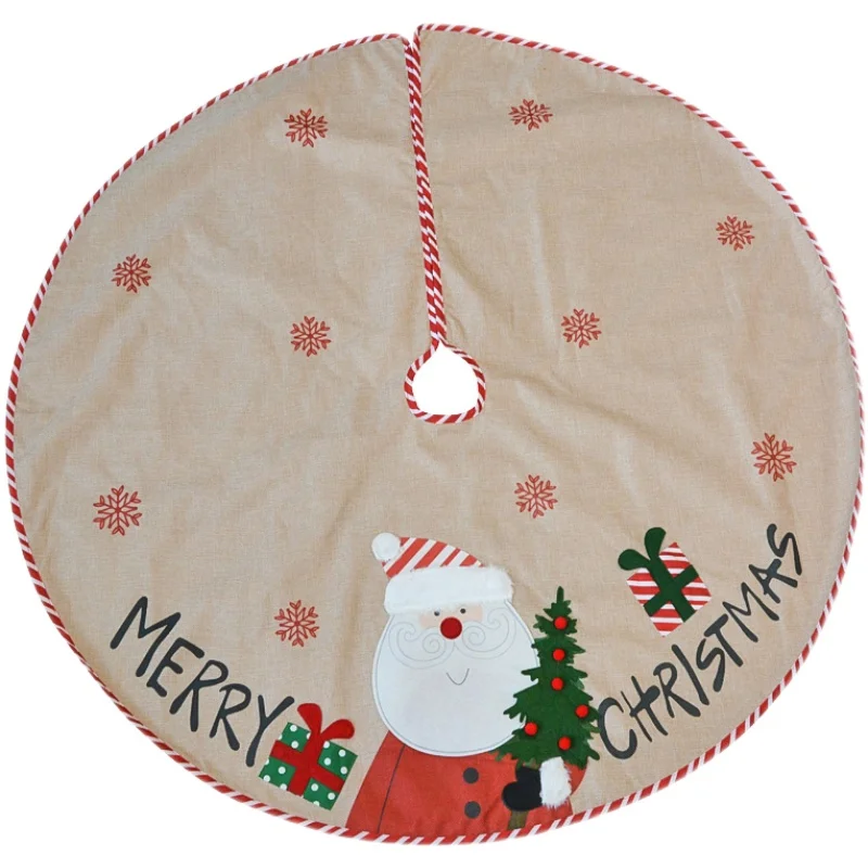 Кружевной Плюшевый Санта-Клаус, Хлопковый Льняной Снеговик, Большое окно, Рождественская Елка, Нижняя юбка, Рождественские украшения