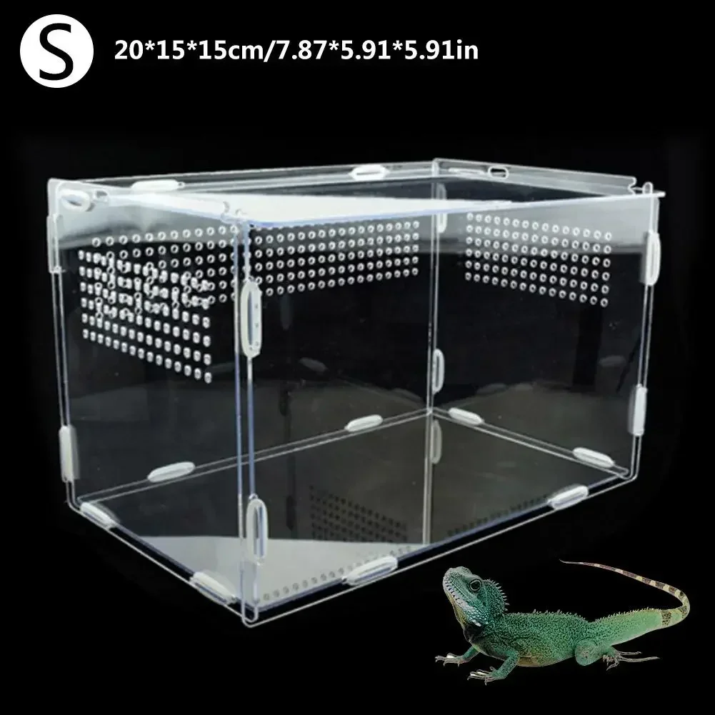 Магнитный террариум на 360 градусов, прозрачный для разведения домашних животных, акриловый для лазания по рептилиям