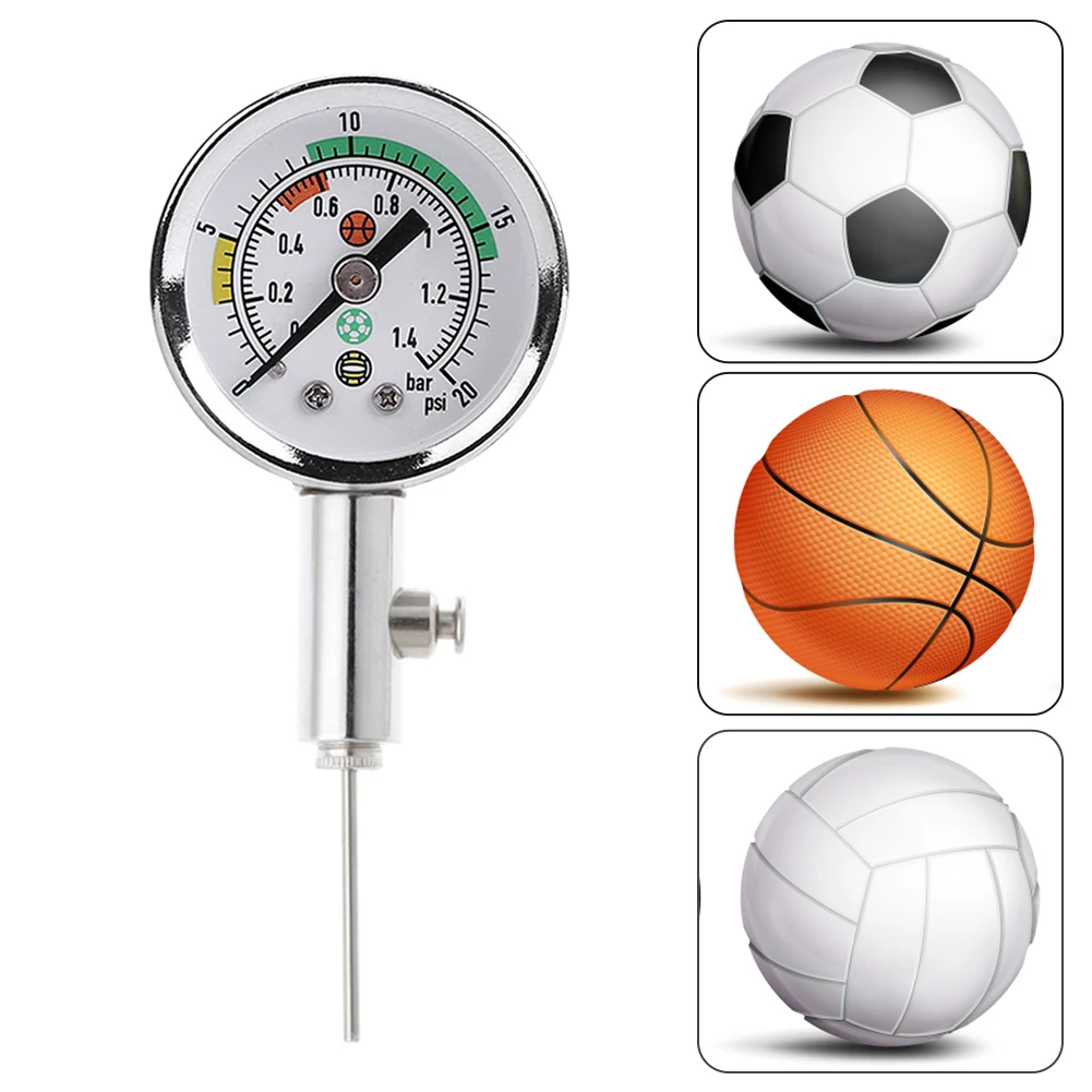 Манометр для мяча, портативные барометры для футбольного мяча с клапаном выпуска воздуха, надувные быстрые спортивные измерительные приборы