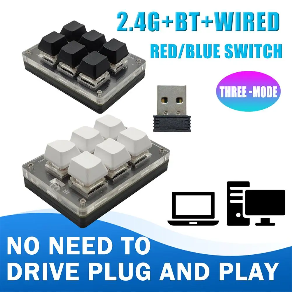 Мини-клавиатура Bluetooth с 6 клавишами, красный переключатель, беспроводная клавиатура, программируемая игровая механическая клавиатура, USB-клавиатура на заказ для O5x8