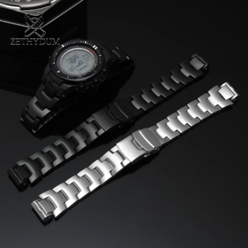 Мужской Металлический ремешок Для часов Casio PRW-6000/6100/3000/3100 PRG-300 стальной ремешок для часов мужской Ремешок браслет аксессуары Выпуклый конец 16 мм