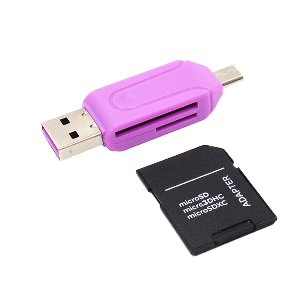 НОВЫЙ USB 2 в 1 OTG Micro USB type c Кардридер Высокоскоростной USB2.0 Универсальный OTG TF/SD для Расширения компьютера Android