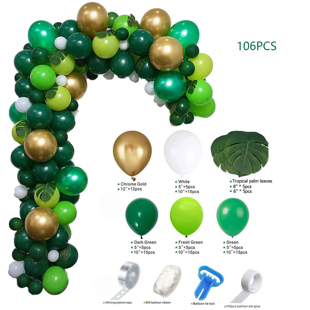 Набор воздушных шаров для тематической вечеринки в джунглях, Водяная утка, Синие Темно-зеленые воздушные шары, серия 