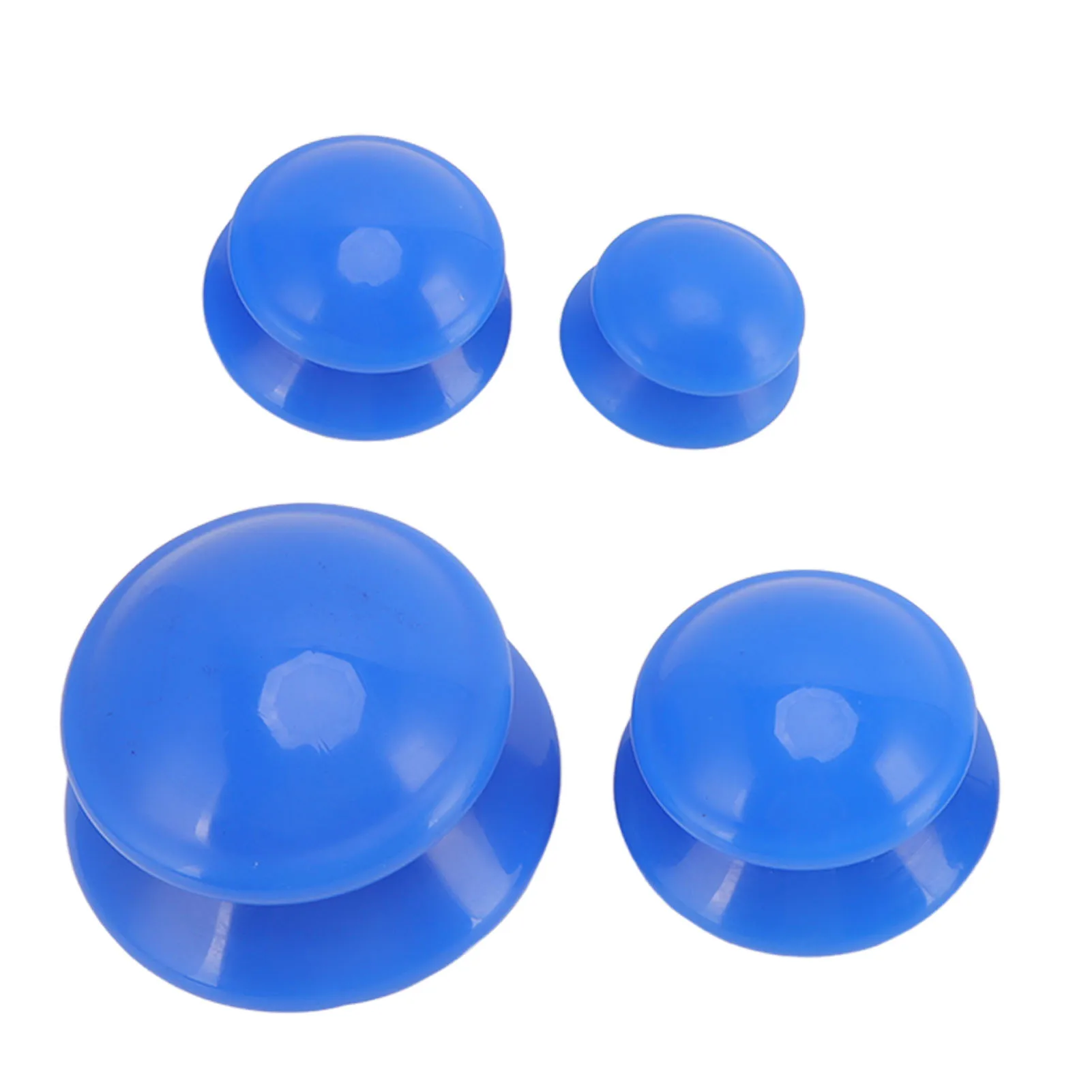 Набор для силиконовой баночной терапии 4 размера, вакуумные баночки с отрицательным давлением, наборы для профессионального студийного домашнего использования, Синяя Яркая поверхность