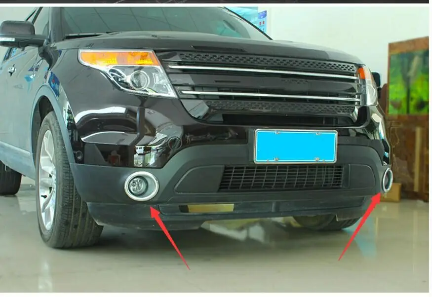 Наклейки На чехол для FORD Explorer 2011-2015 для стайлинга автомобилей 2 ШТ ABS хромированная внешняя наклейка на крышку передней противотуманной фары