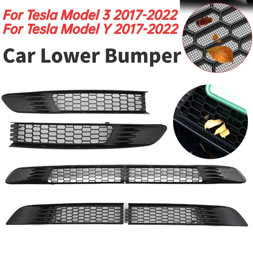 Нижний Бампер Автомобиля Tesla Model 3 Model Y 2017-2022 Сетка От Насекомых Защитная Сетка Радиатора Решетчатая Панель Вентиляционная Решетка Крышка Сетка