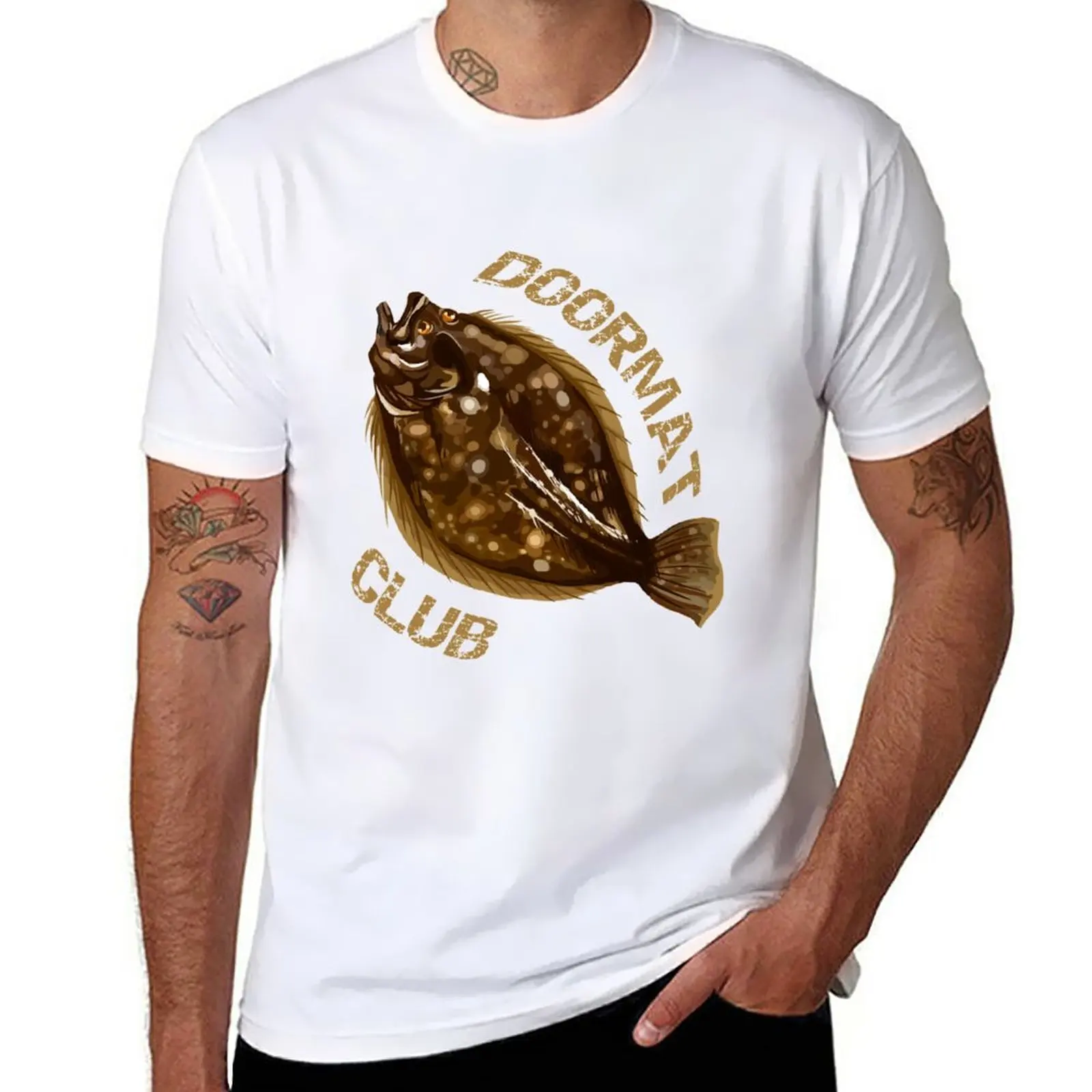 Новая клубная футболка Flounder | Fluke | Doormat, спортивная рубашка для мальчиков, белые футболки, футболки для мужчин, упаковка
