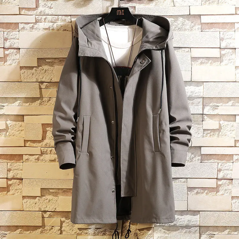 Новая мужская деловая куртка, Модные Осенние мужские Длинные хлопчатобумажные куртки-ветровки, пальто, Мужской повседневный Зимний тренч, верхняя одежда, пальто Y855