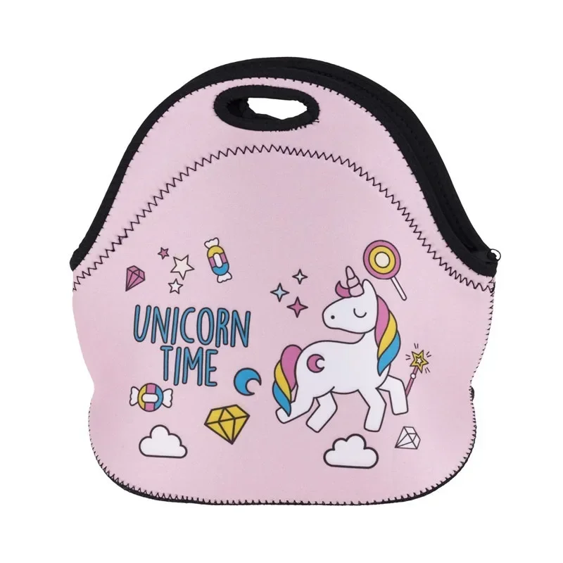 Новая стильная симпатичная термоизолированная сумка для ланча из неопрена с принтом для мужчин и женщин, детские сумки для ланча, термоизоляционный ланч-бокс, сумка для еды