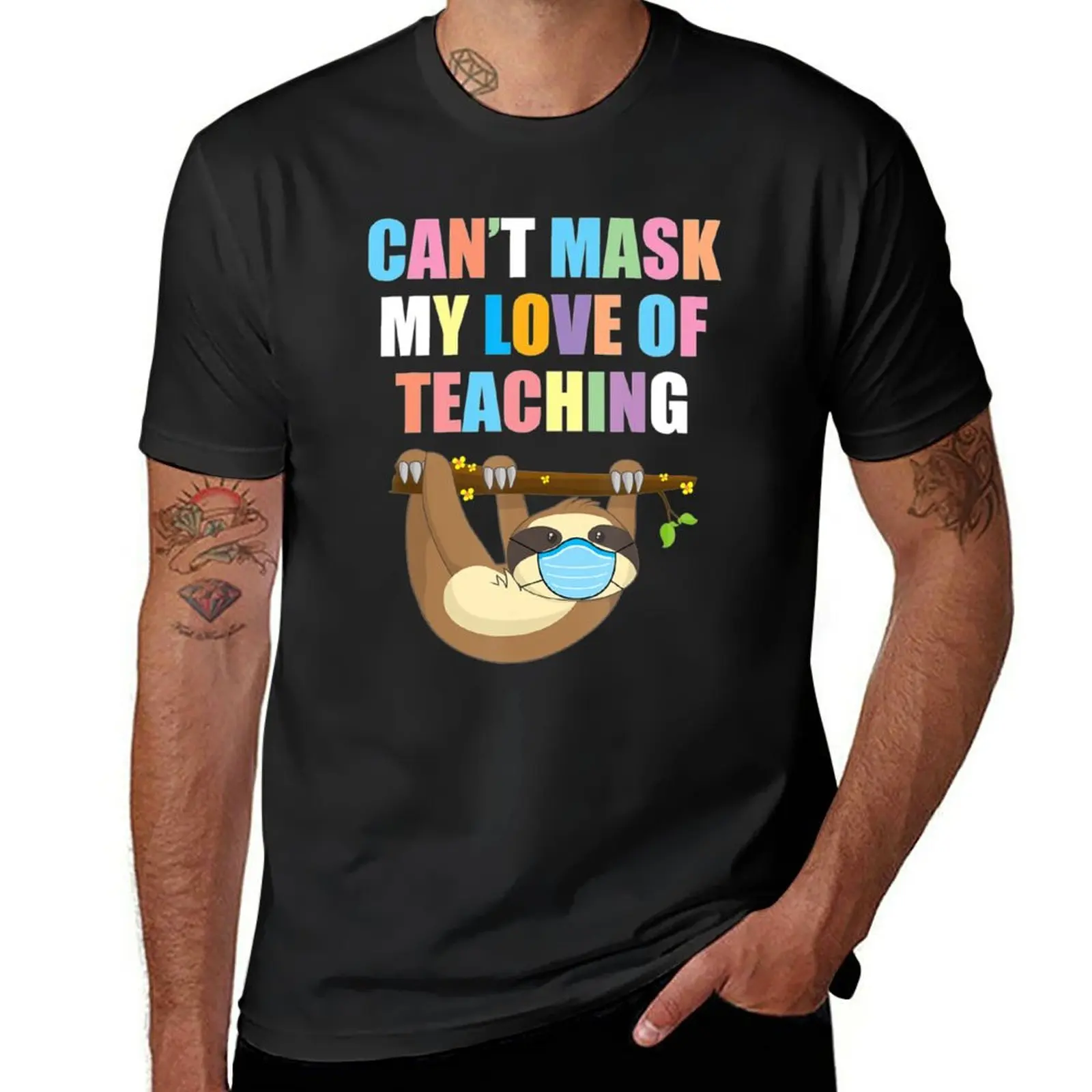 Новая футболка Can't Mask My Love of Teaching When I Back To School, великолепная футболка, милая одежда, летние топы, футболка с коротким рукавом для мужчин
