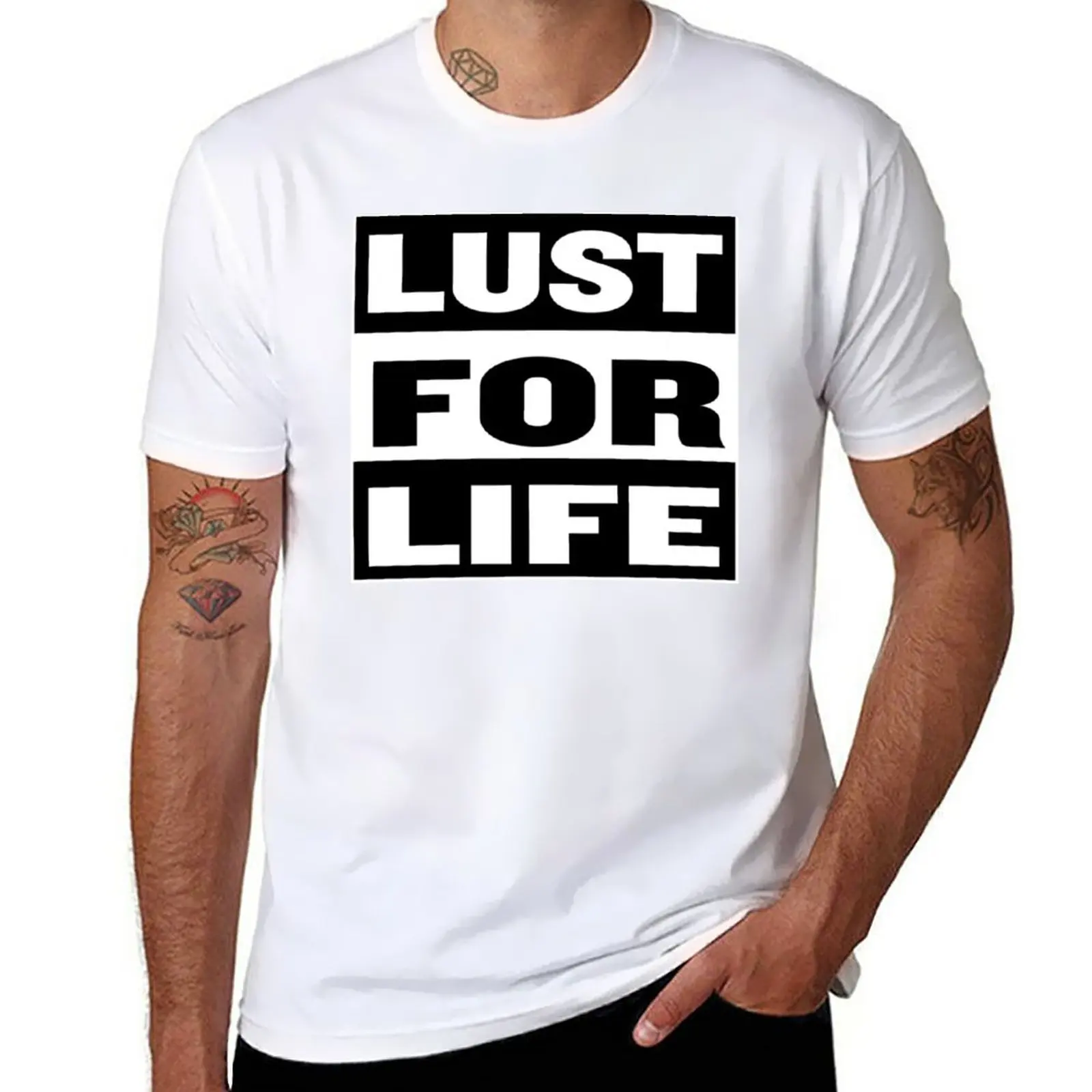 Новая футболка Lust for life, однотонная футболка, винтажная футболка, изготовленная на заказ, забавная футболка, тяжелые футболки для мужчин