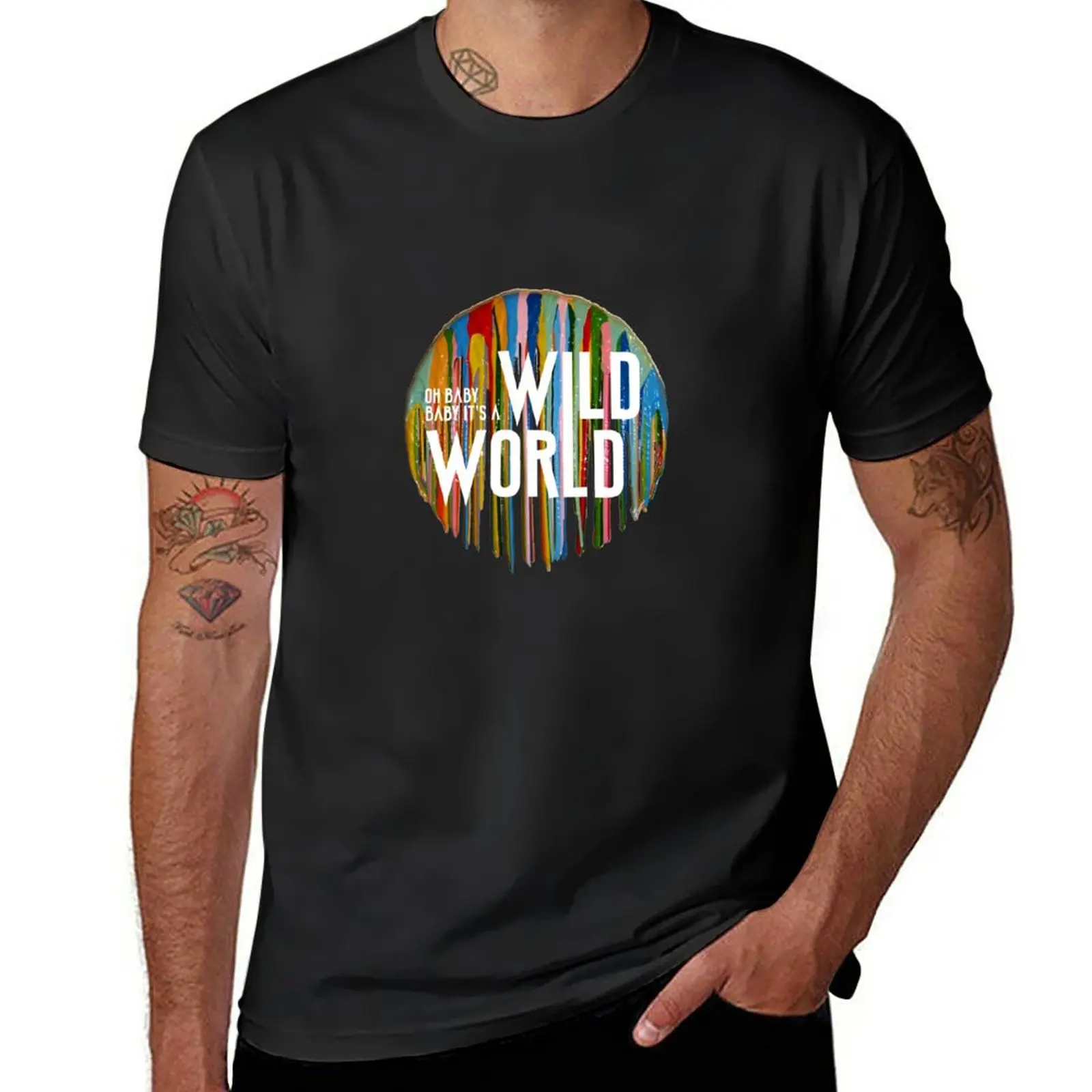 Новая футболка Wild World, топы больших размеров, рубашка с животным принтом для мальчиков, милая одежда, великолепная футболка, футболки оверсайз для мужчин