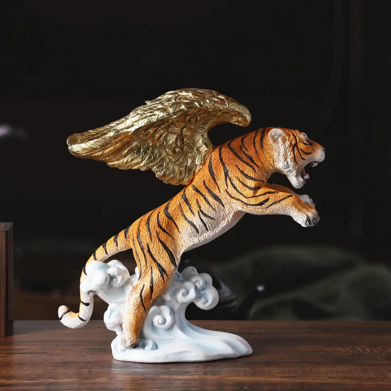 Новые поделки из смолы в китайском стиле Летающие тигры Мебель для дома Прихожие Офисные украшения и подарки к Году Тигра