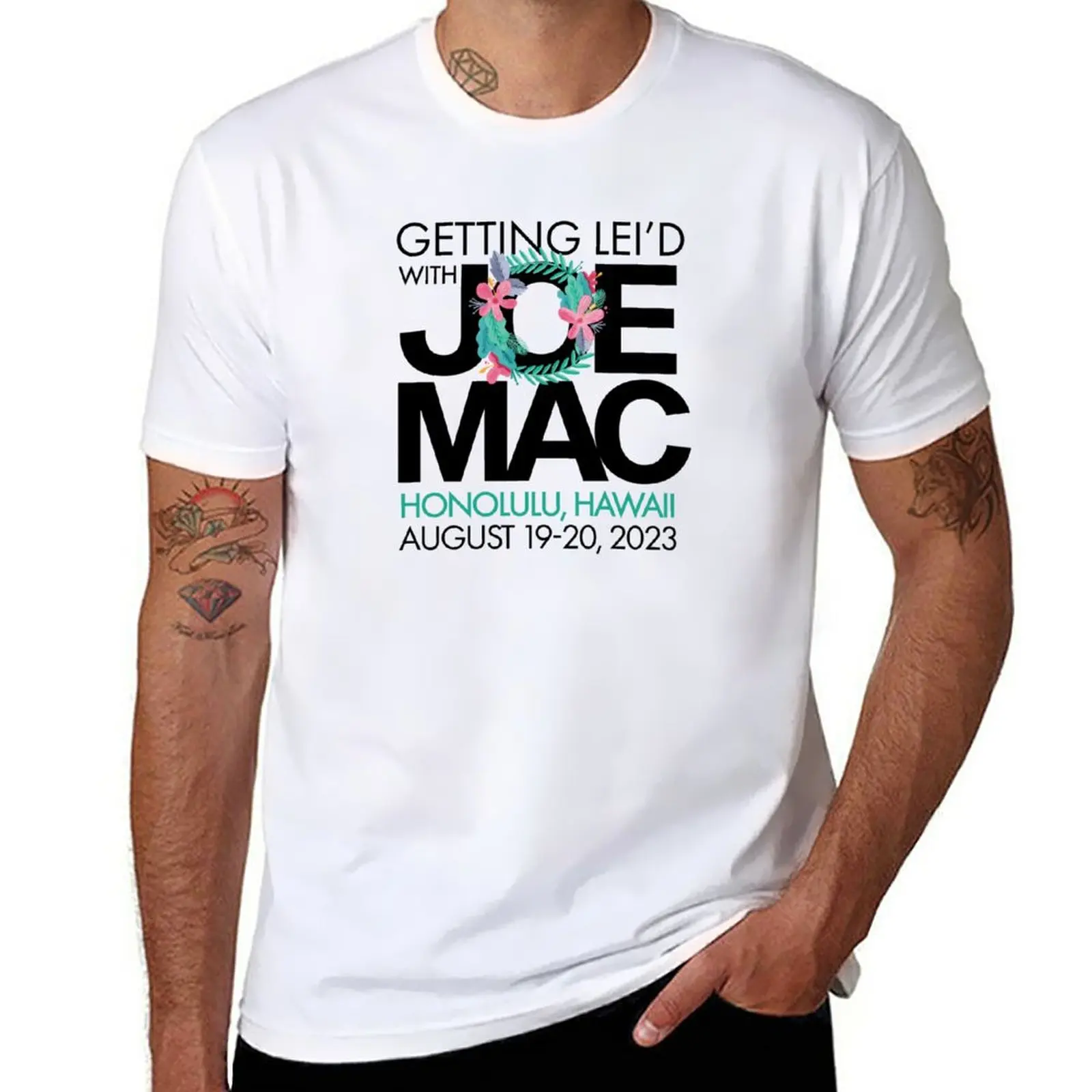Новые футболки Getting lei'd with Joe Mac Hawaii - Версия Lei'd, футболки с графическими принтами, футболки для мужчин, упаковка