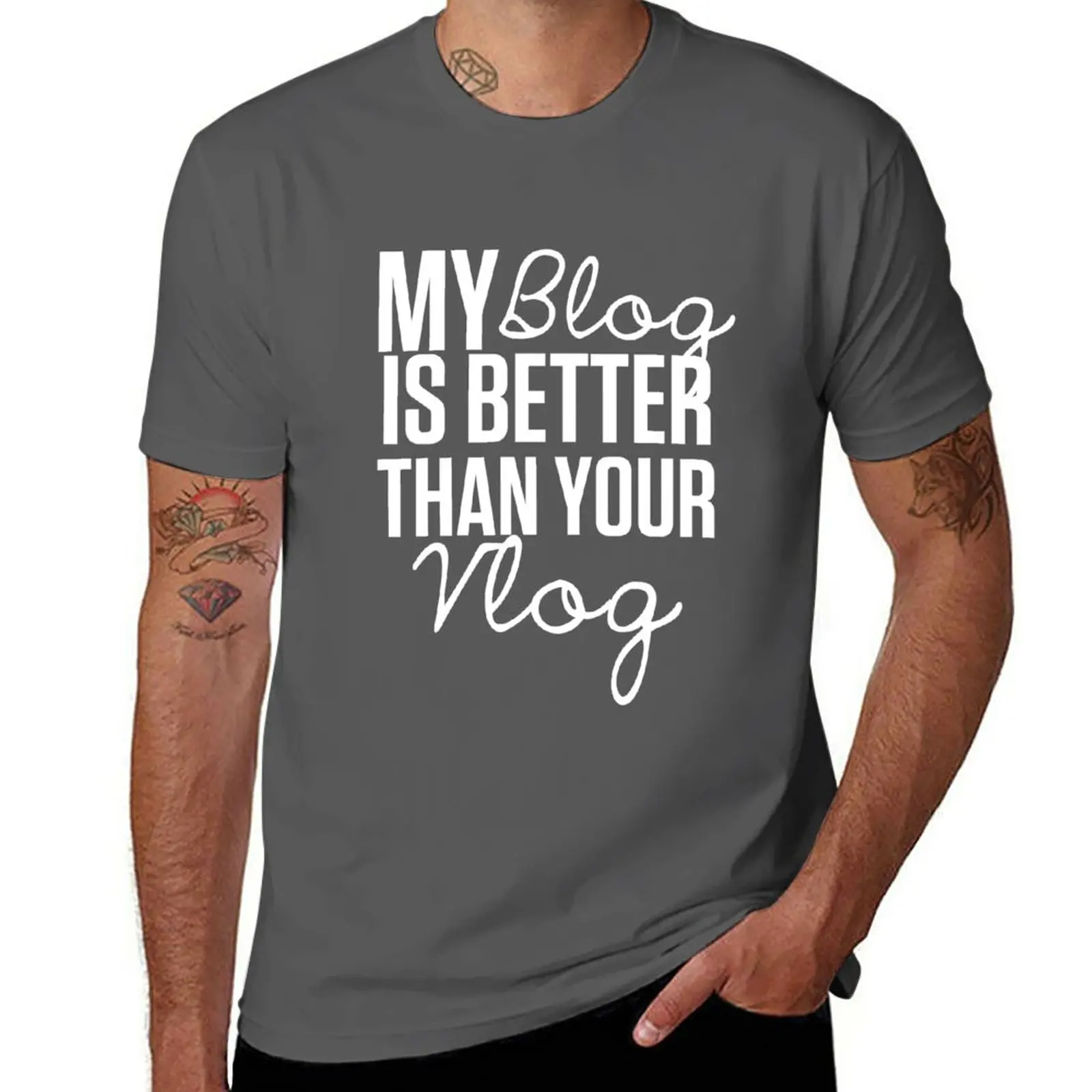 Новый Дизайн, вдохновленный серией My Blog is Better than your VlogLux, футболка с коротким рисунком, черная футболка для мужчин