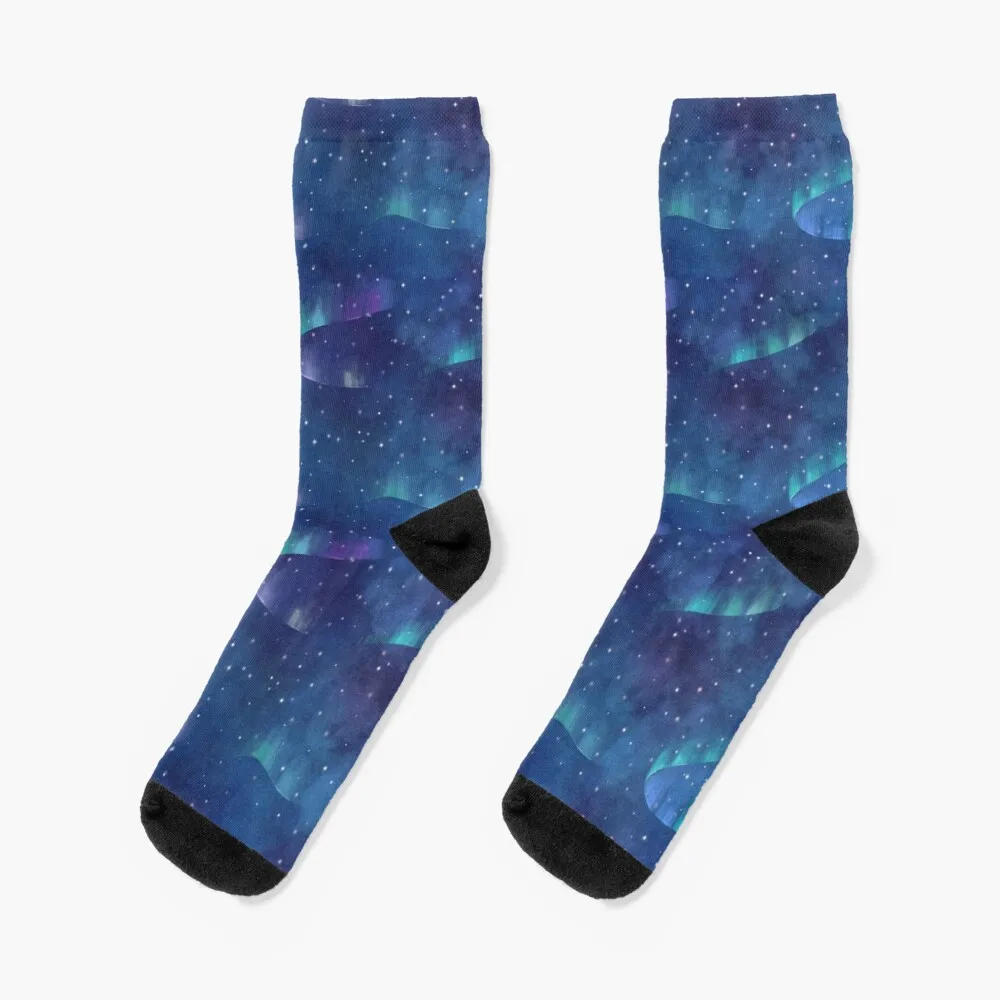 Носки Aurora borealis С нескользящей яркой подвязкой, японские модные женские носки, мужские носки