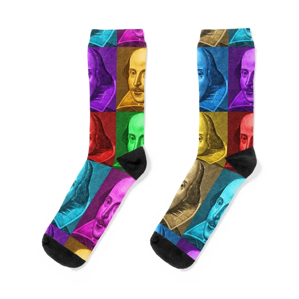 Носки Уильяма Шекспира в стиле поп-арт, футбольные ретро-регби, мужские носки, женские