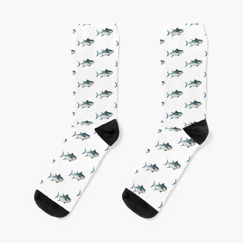 Носки с атлантическим голубым тунцом, мультяшные компрессионные хоккейные носки для Кроссфита, мужские и женские
