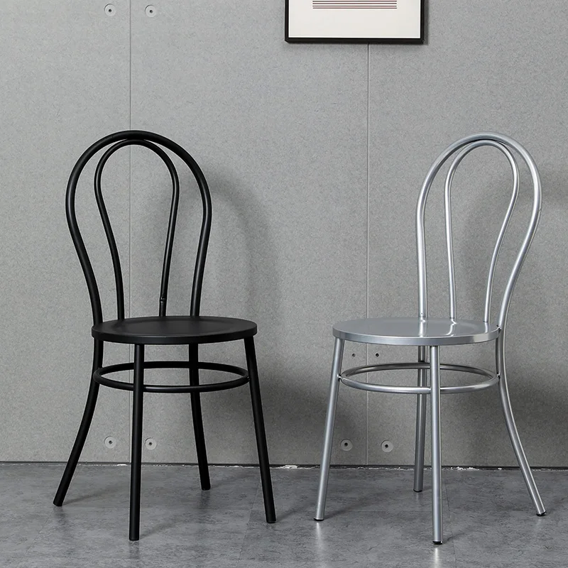 Обеденные стулья в американском стиле в стиле ретро, Металлический Железный ресторанный стул с дугообразной спинкой, компьютерный стул, стабильная и долговечная современная мебель