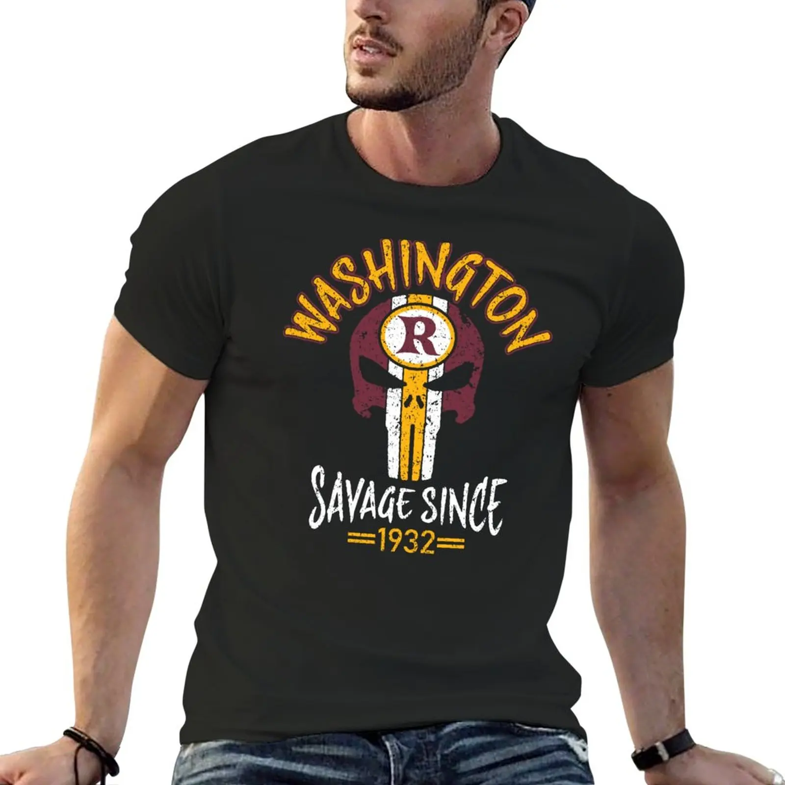 Одежда Washington Pro Football Savage Skull 1932, футболки, тройники, милые топы, быстросохнущая футболка, мужская одежда.