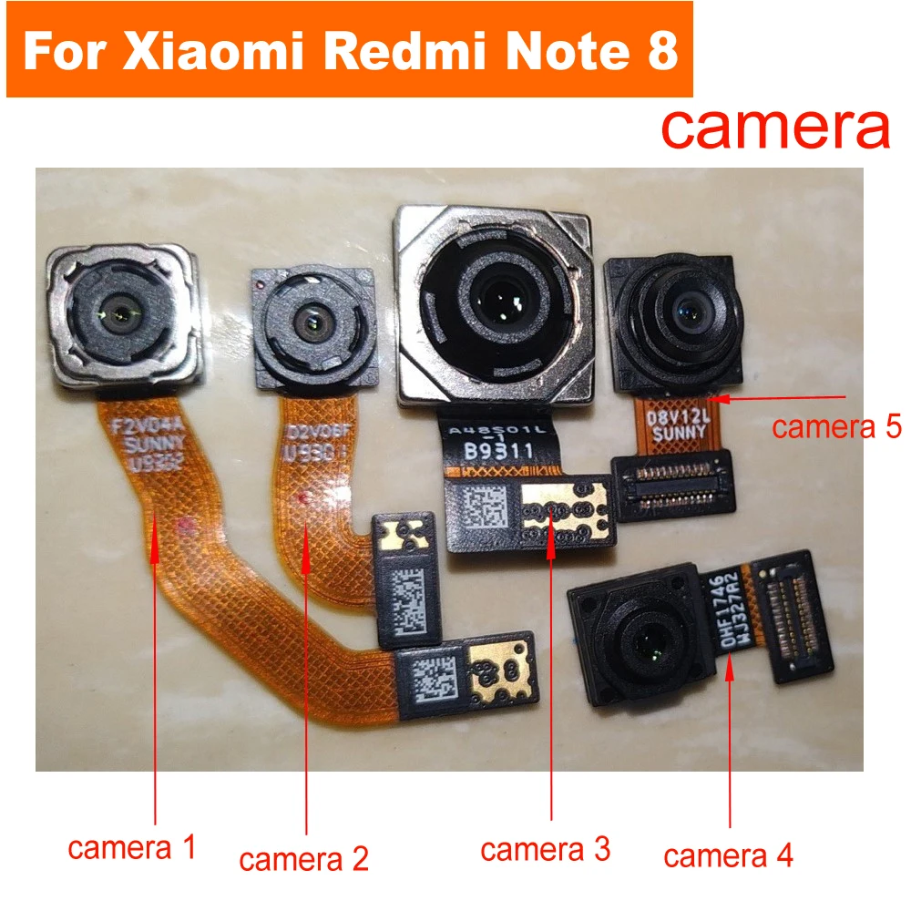 Оригинальная Протестированная Рабочая Основная Большая Задняя Камера Для Xiaomi Redmi Note 8 Note8 Маленькая Фронтальная Камера Замена Гибкого Кабеля