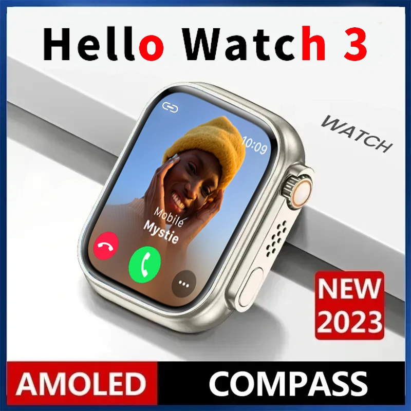 Оригинальные смарт-часы Hello watch 3, 4G ROM для электронных книг, онлайн-музыки, звонков по Bluetooth, GPS, фитнес-трекер PK HK8PROMAX HK9 ultra2