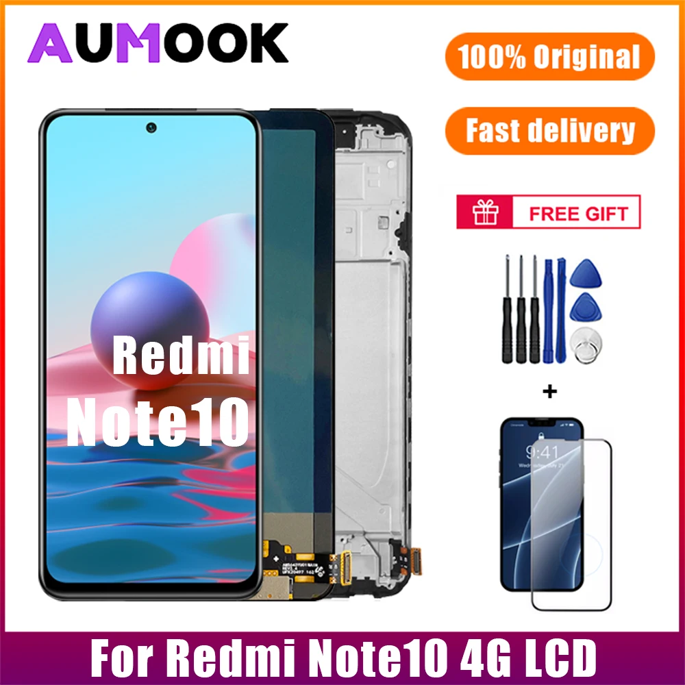 Оригинальный 100% Тест Для Xiaomi Redmi Note 10 4G M2101K7AI M2101K Dsplay Сенсорный Дигитайзер Экрана Для Redmi Note 10S LCD