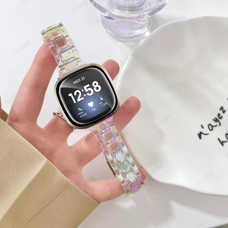 Ослепительно прозрачный ремешок для часов Fitbit Versa 4 3 2, ремешок Correa для ремешков для часов Fitbit Sense Versa3, аксессуары
