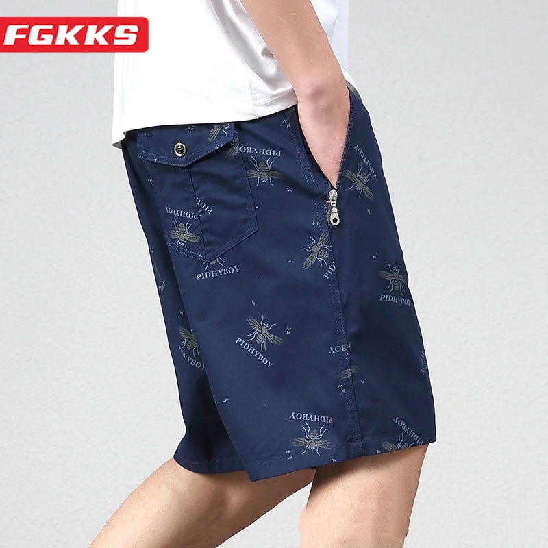Повседневные шорты FGKKS 2023, мужские весенне-летние новинки, тонкие пляжные брюки из чистого хлопка, высококачественные дизайнерские горячие шорты для мужчин