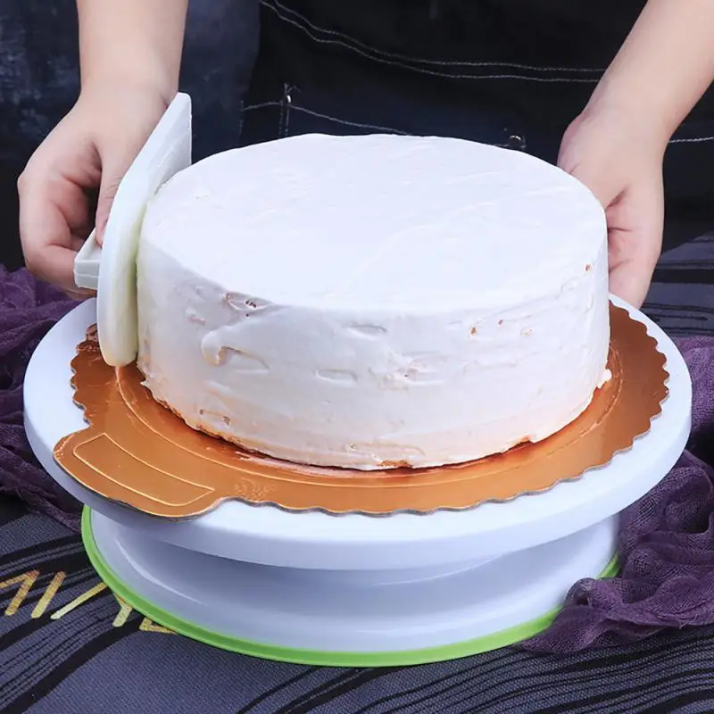 Подставка для Торта Поворотный Стол Вращающаяся Основа для Торта Пластиковый Нож Для Теста Для Украшения 10-Дюймовых Кремовых Тортов Подставка Для Торта Поворотный Стол для Торта